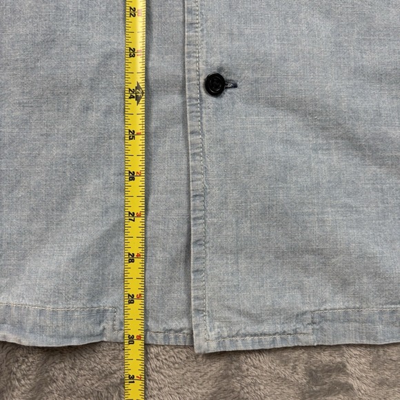 AYR Womens XL Chambray Button Down Relaxed Fit Shirt Double Pocket Minimalist - Picture 6 of 7